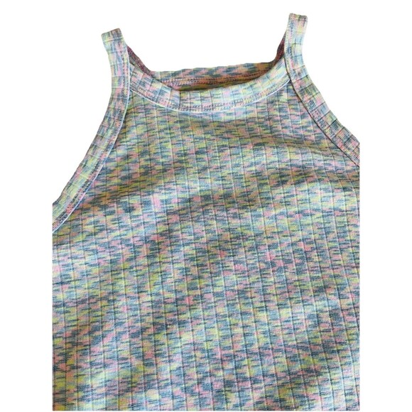 American Eagle Pastel Knit Crop Tank Small Rib Knit Multi Color - Picture 4 of 5